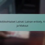Henkilökohtaiset Lainat: Lainan erittely, Kulut ja Maksut