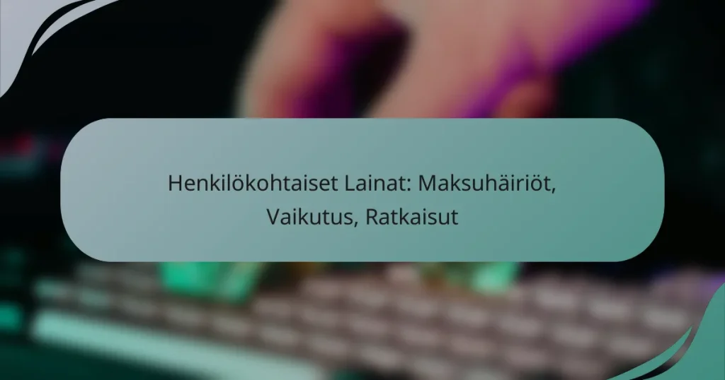 Henkilökohtaiset Lainat: Maksuhäiriöt, Vaikutus, Ratkaisut