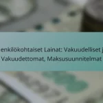 Henkilökohtaiset Lainat: Vakuudelliset ja Vakuudettomat, Maksusuunnitelmat