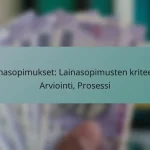 Lainasopimukset: Lainasopimusten kriteerit, Arviointi, Prosessi