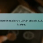 Liiketoimintalainat: Lainan erittely, Kulut, Maksut