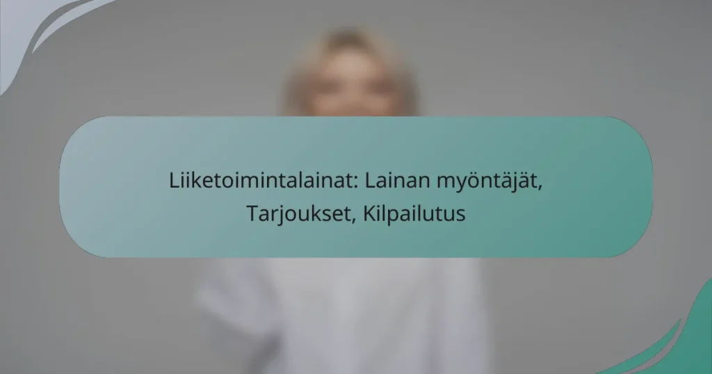Liiketoimintalainat: Lainan myöntäjät, Tarjoukset, Kilpailutus