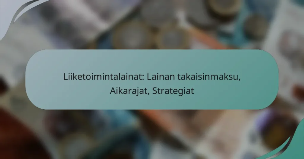 Liiketoimintalainat: Lainan takaisinmaksu, Aikarajat, Strategiat