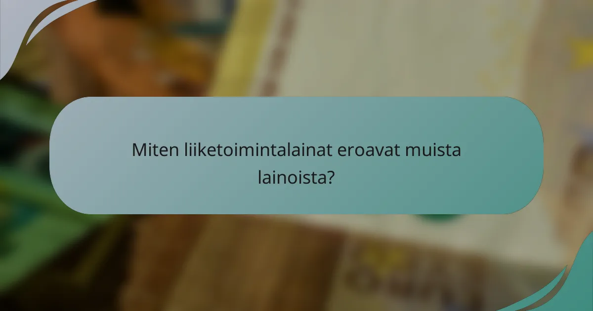Miten liiketoimintalainat eroavat muista lainoista?