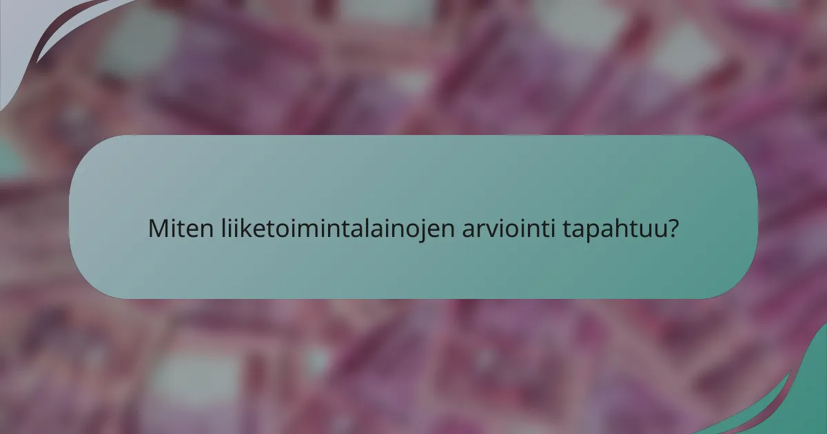 Miten liiketoimintalainojen arviointi tapahtuu?