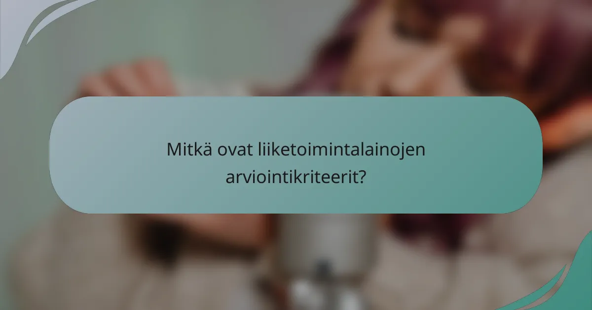 Mitkä ovat liiketoimintalainojen arviointikriteerit?