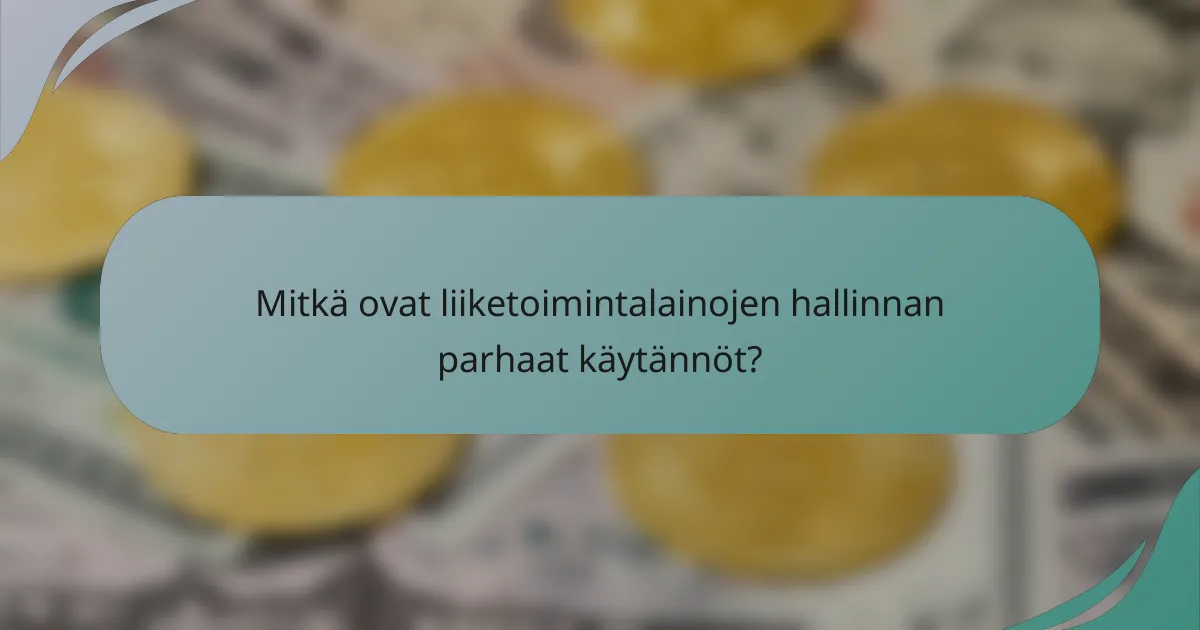 Mitkä ovat liiketoimintalainojen hallinnan parhaat käytännöt?