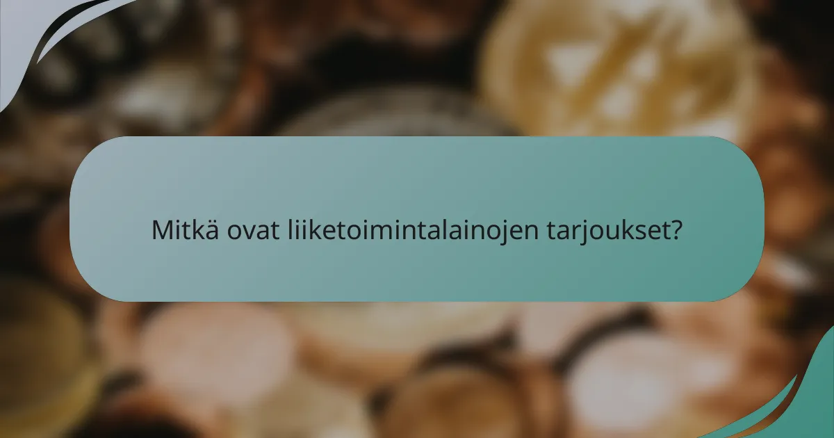 Mitkä ovat liiketoimintalainojen tarjoukset?