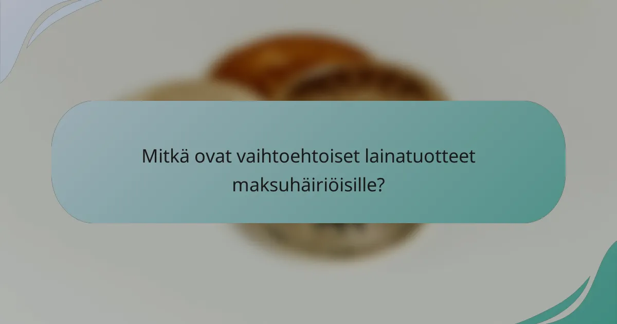 Mitkä ovat vaihtoehtoiset lainatuotteet maksuhäiriöisille?